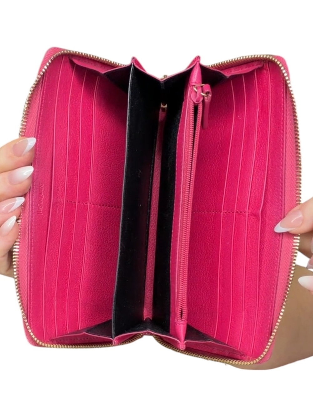 Saint Laurent Pink Leather Zip-Around Wallet - Picture 6 of 11
